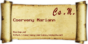 Cserveny Mariann névjegykártya